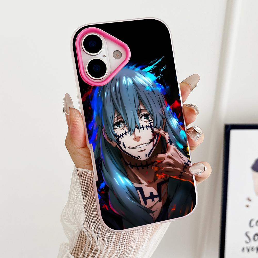 JJK Mahito Phone Case for iPhone 17 16 15 14 13 12 11 Air Pro Max Plus Jelly Double layer Rose Red Cover