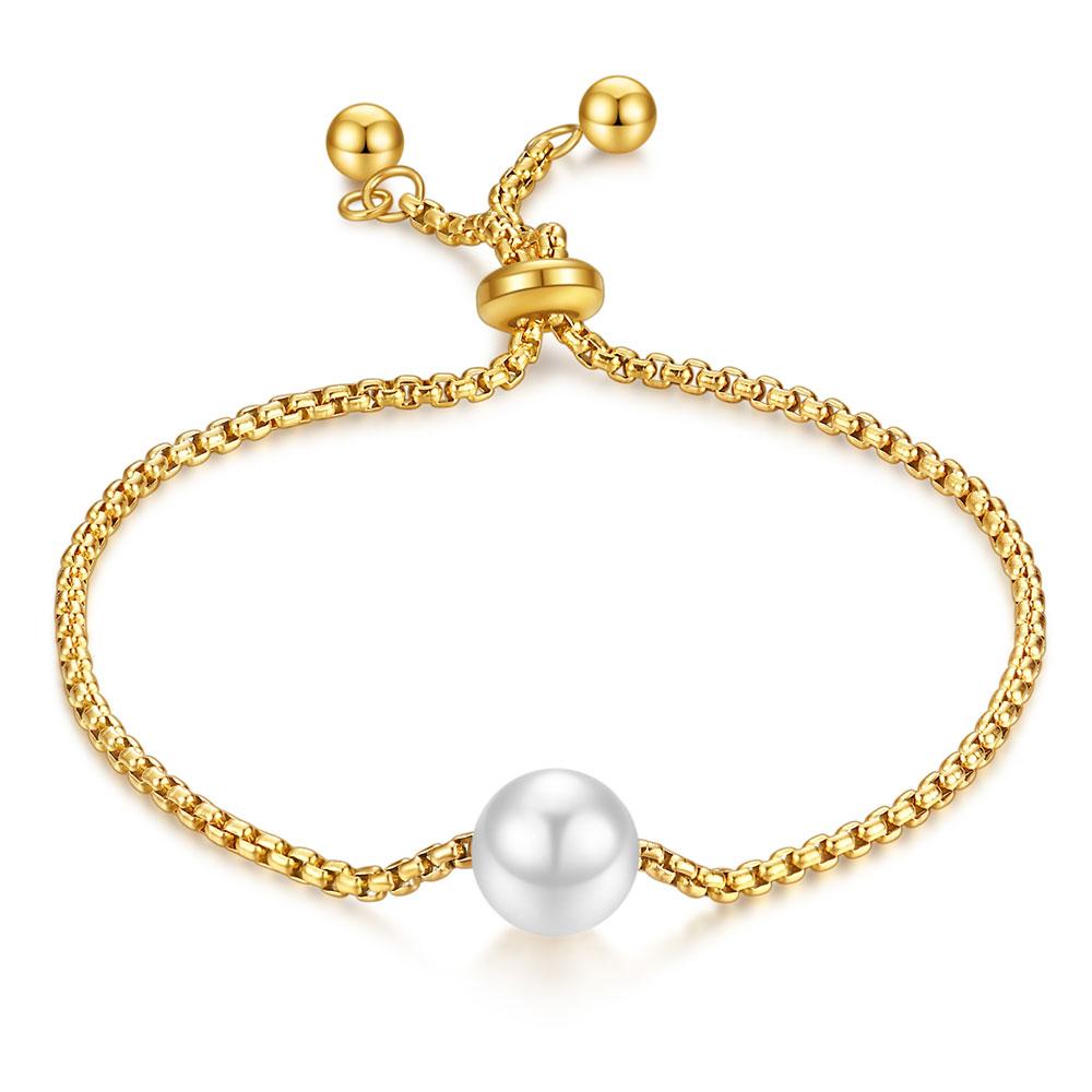 

Stainless Steel Bracelet with Chain and 18K Gold Fashionable Versatile Wristband Suitable for Women золотой