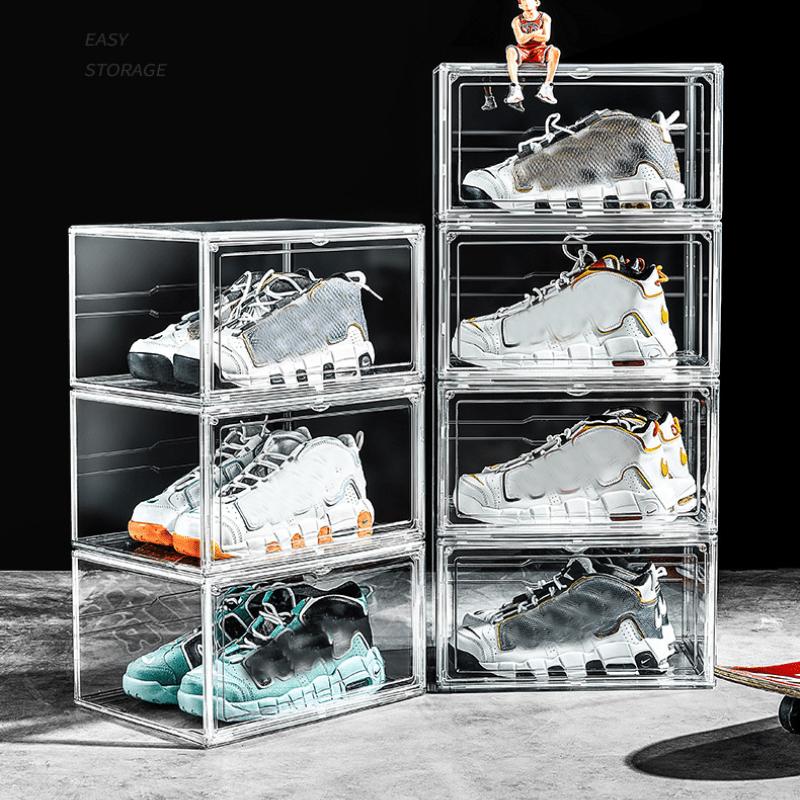 1PC Shoe Storage Box Acrylic Shoe Organizer Sneaker Display Case Anti-Scratch Design Dust-Proof Clear Shoe Storage Box 36x27cm