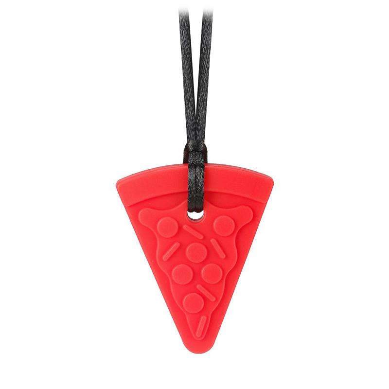 Baby Teether Pizza Ice Cream Shape Sensory Chew Necklace Silicone Teeth Glue For Teething Autism Biting Chewing Baby Care