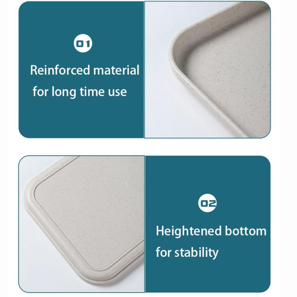 Eco-friendly Rectangular Tray Cutlery Tray Wheat Straw Tray Durable Bread Pan  Restaurant