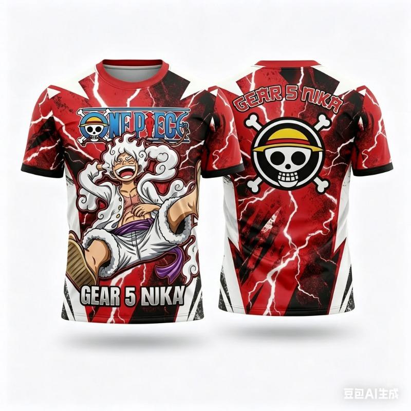 New One Piece Luffy Graphic T Shirt Outdoor Breathable Sports