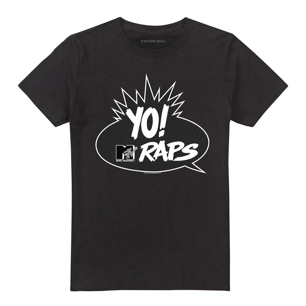 Yo Mtv Raps Yo Mtv Raps Логотип Хлопковая Футболка 100% Мужские Футболки Топ S-5XL, Черный M