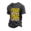 Men's Casual Loose Fit Short Sleeve T-Shirt Labor Day Graphic Printed Crew Neck Comfortable Workwear Top