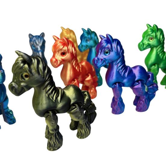 3D Printed Horse Figurine Movable Joints Pony Figure Articulated Animal Model Fidget Toy Home Office Desktop Decoration Ornament