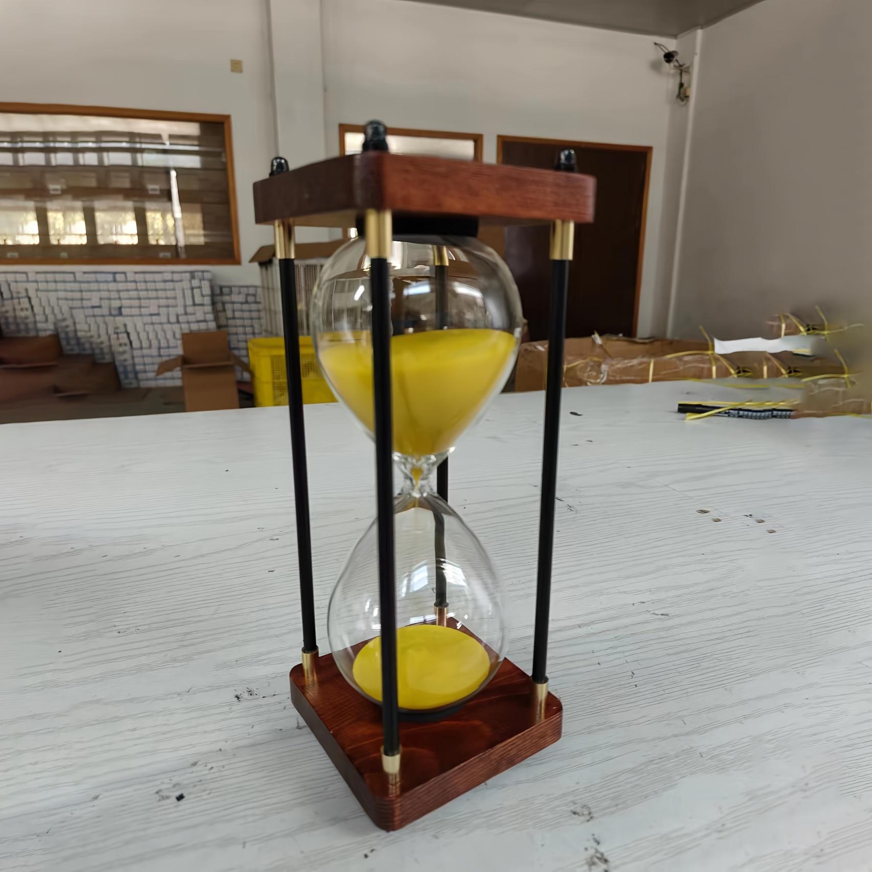 

Luxury 30Min Modern Geometric Hourglass Timer Elegant Desk Accessory for Home Office Study Time Management Gift Idea жёлтый