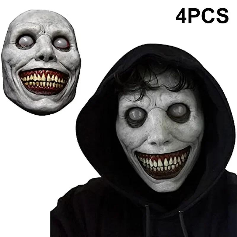 Halloween White Eyed Devil Mask Reusable Adjustable Scary Mask Smile Exorcist Mask Halloween Party Decoration Maskscarnaval mask