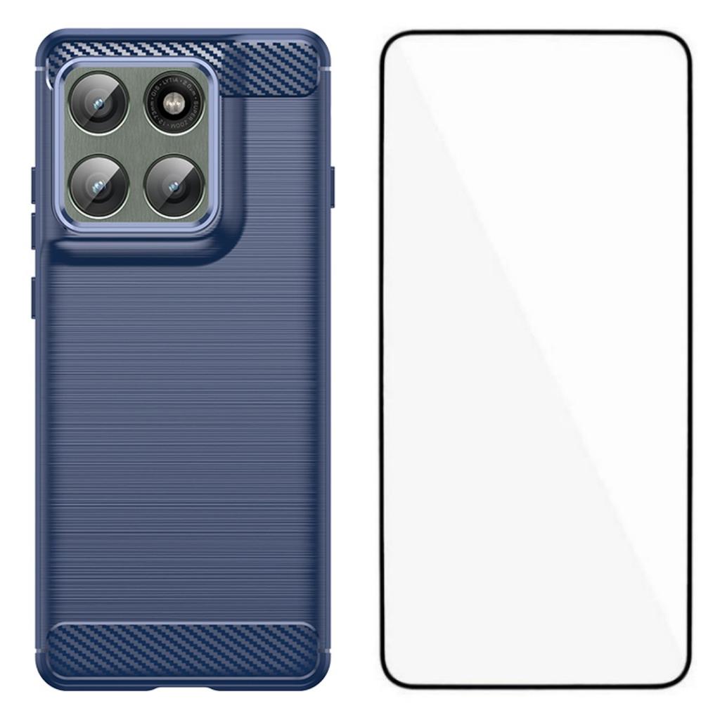 For Motorola Edge 60 Pro 5G Case with Screen Film WANLONFENG LS Series Big Lens Hole Brushed Texture TPU Phone Cover