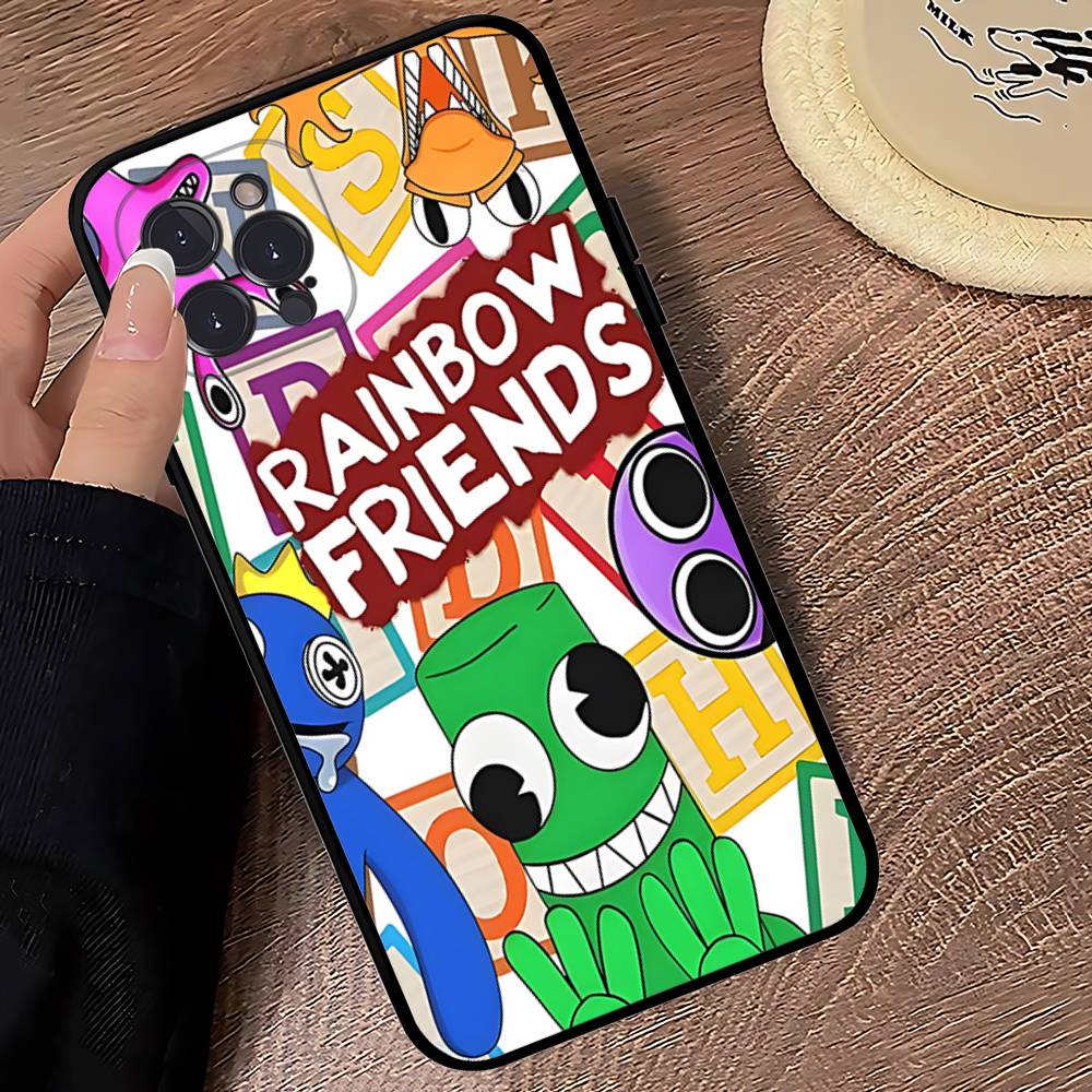 Cartoon R-Rainbow Friends For IPhone 17 16 15 14 13 12 Mini 11 Pro Max Plus Soft Silicone Phone Cover