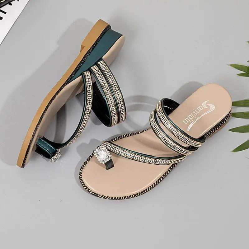 Shoes For Women Wedge Heel Slides Flip Flops Casual Woman Slippers Novelties Low Price Korea Style Summer Sandals Footwear