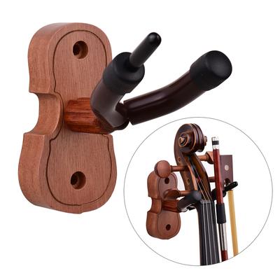 Gancho Perchero para Violín de Madera de Caoba con Soporte para Arco para Uso en Pared de Hogar y Estudio