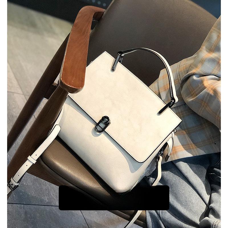 Genuine Leather Shell Bag for Women, Top Grain Oil Wax Cowhide Shoulder Purse, 2026 New Minimalist Clutch, Soft Texture Crossbody Bag, Vintage Style