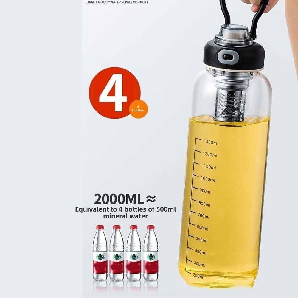 Large Capacity Tea Separation Cup Thickened Glass Tea Water Bottle Glass Water Cup  Water Drinking