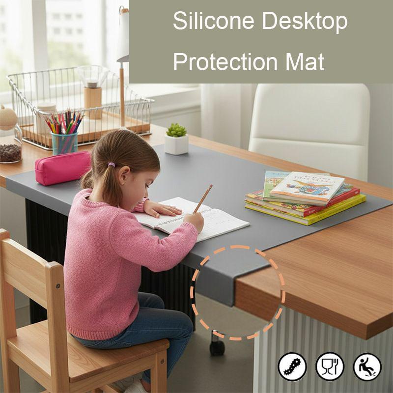 Large Silicone Table Mat Stain-proof Table Protection Mat Pad Multi-use Kitchen Coffee Mat Individual Placemats Silicone серый