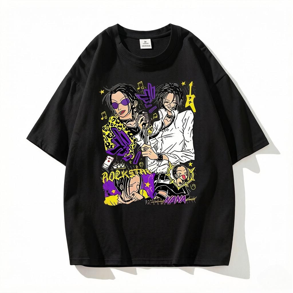 Japanese Manga Black Stones Nana Osaki Vintage T Shirts Men Women Clothing Short Sleeve Cotton T-shirts