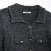 Fashion Style 2024 New Fall Women's Clothing Stylish Gray Short Version Knitting Cardigan Outwear 5711630