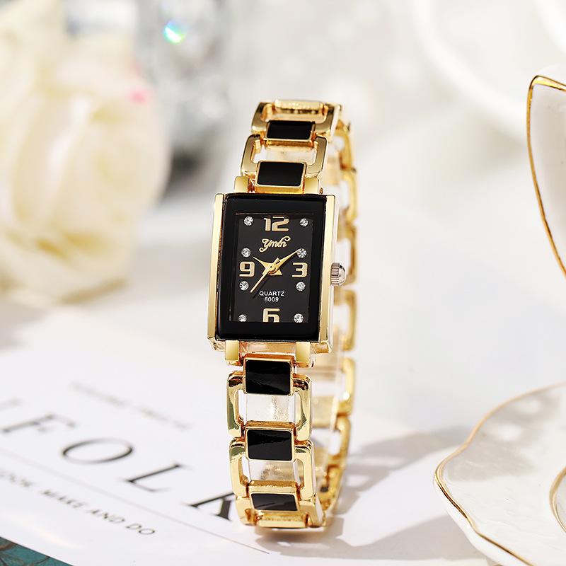 Elegant Women's Quartz Watch - Stylish Square Dial, Alloy Band, Black Strap, Non-Rechargeable Button Battery, Perfect for Casual