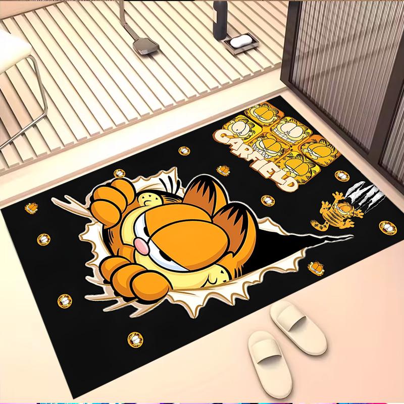 Garfield Print Rug, Washable Floor Carpet, For Entryway Dorm Laundry Room Office Study, Home Decor Birthday Christmas Gift