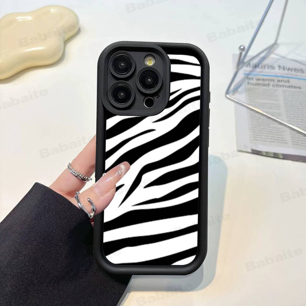 Zebra Pattern Art Phone Case For IPhone 17 16 15 14 13 12 11 Pro Max Anti Drop Soft Cover
