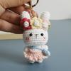 Pilot Design Cute Rabbit Crochet Keychain Handmake Crochet Animal Doll Keyrings For Bag Pendant Knitting Rabbit Keychain Custom