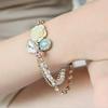 Women Fashion Rhinestone Faux Pearl Rose Charm Colorful Bracelet Bangle Gift