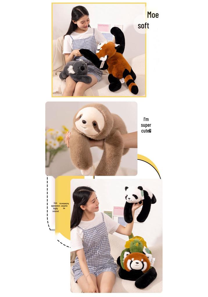 Plush Cartoon Animal Dolls: Panda, Sloth, Koala, Dinosaur, Girl’s Comfort Toy