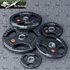 JiazhiSheng Rubber Coated 3-Hole Olympic Barbell Plate