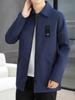 Мужское пальто средней длины и длинное тренчкот, куртка весна и осень 2025, лацканы, красивый, трендовый, универсальный, большого размера, мужская куртка