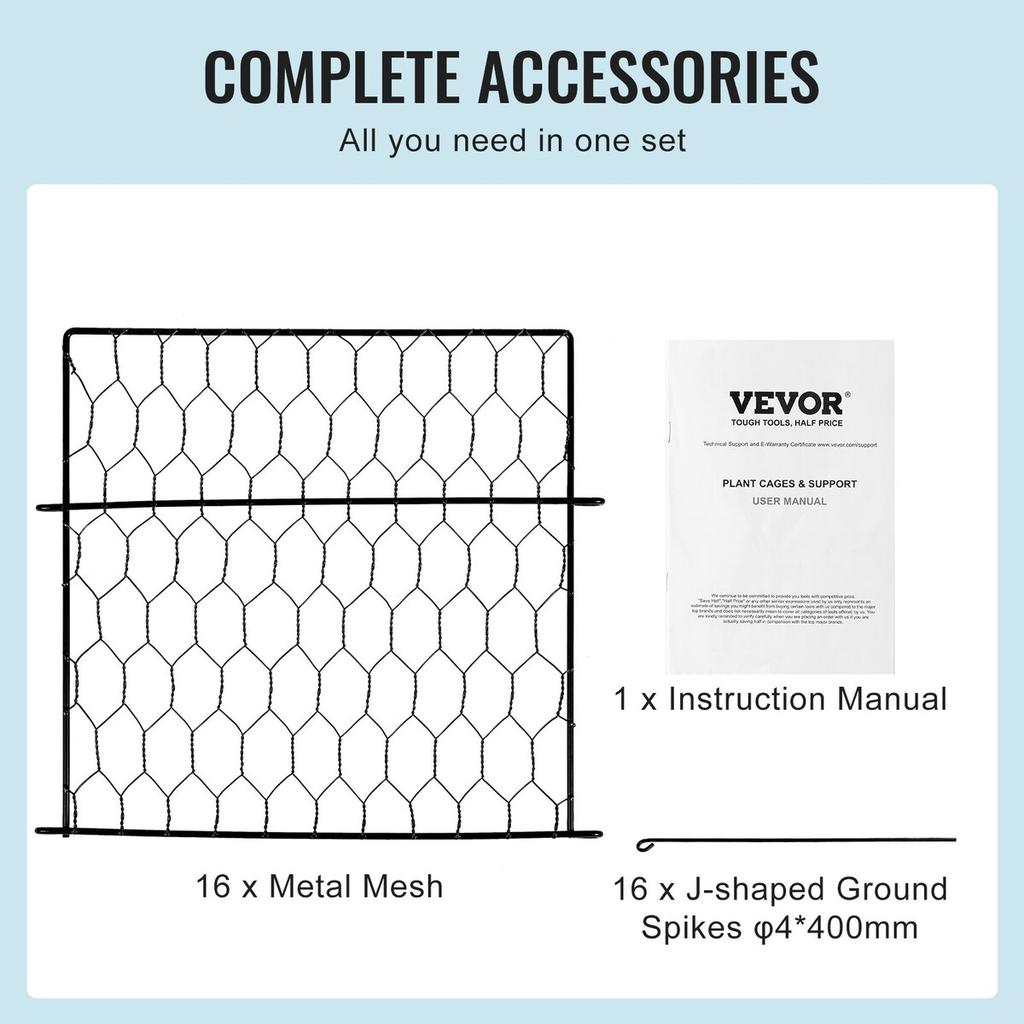 5 Pack Plant Protector from Animals 13.4'' X 13.4'' Metal Plant Cage