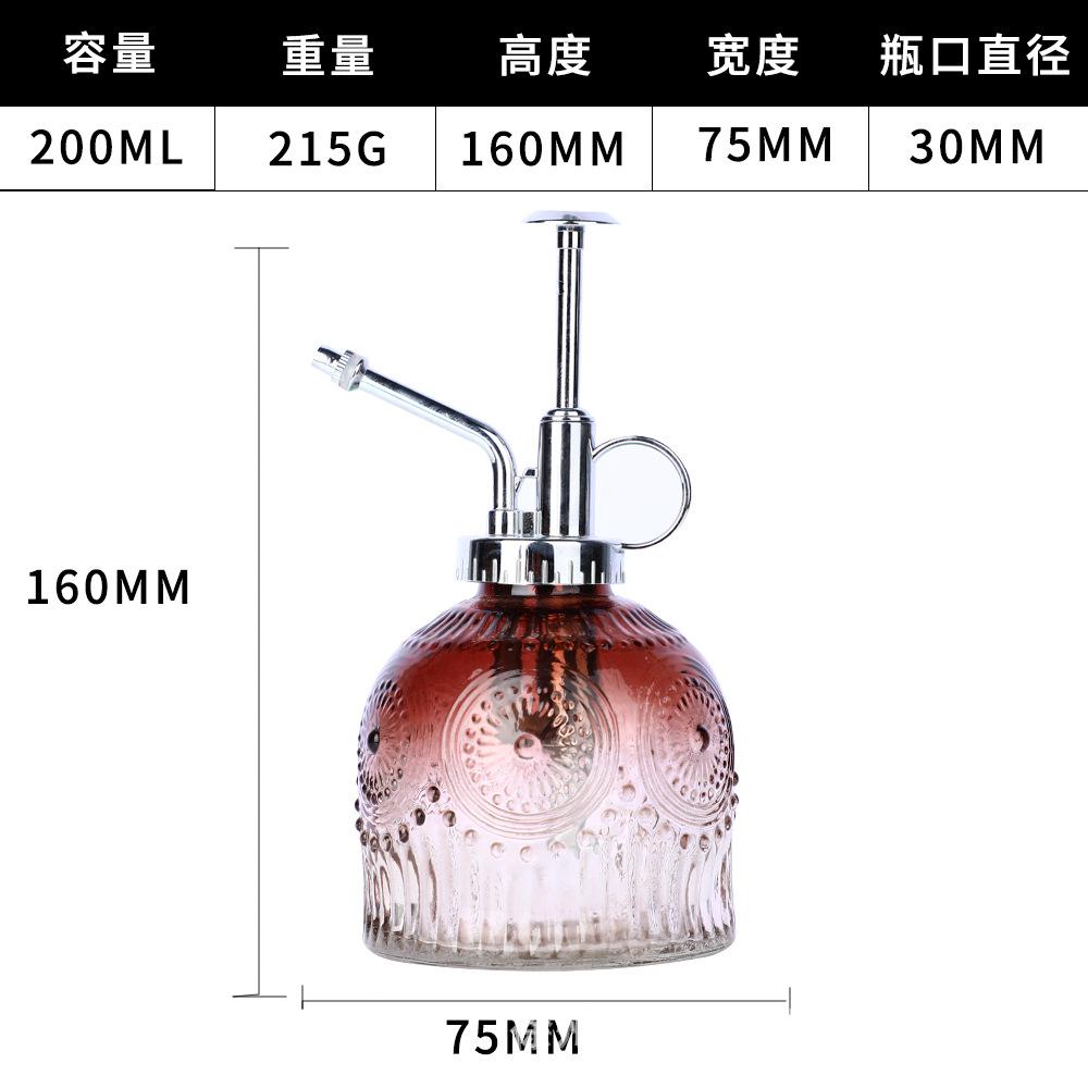 European Colorful Embossed Glass Watering Can Home Gardening Watering Sprinkler Kettle Succulent Plant Spray Can Gardening Decor