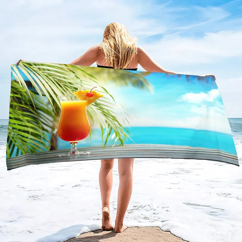 Asciugamano da Spiaggia Stella Marina Mare Oceano Onda Estate Asciugamano da Bagno Assorbente Multiuso per Mani, Viso, Palestra, Sport Decorazione per la Casa
