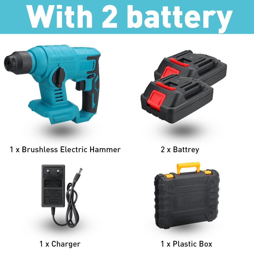 Ηλεκτρικό κρουστικό δράπανο 388VF Ηλεκτρικό κρουστικό δράπανο 10000RPM, επαναφορτιζόμενο πολυλειτουργικό χωρίς ψήκτρες