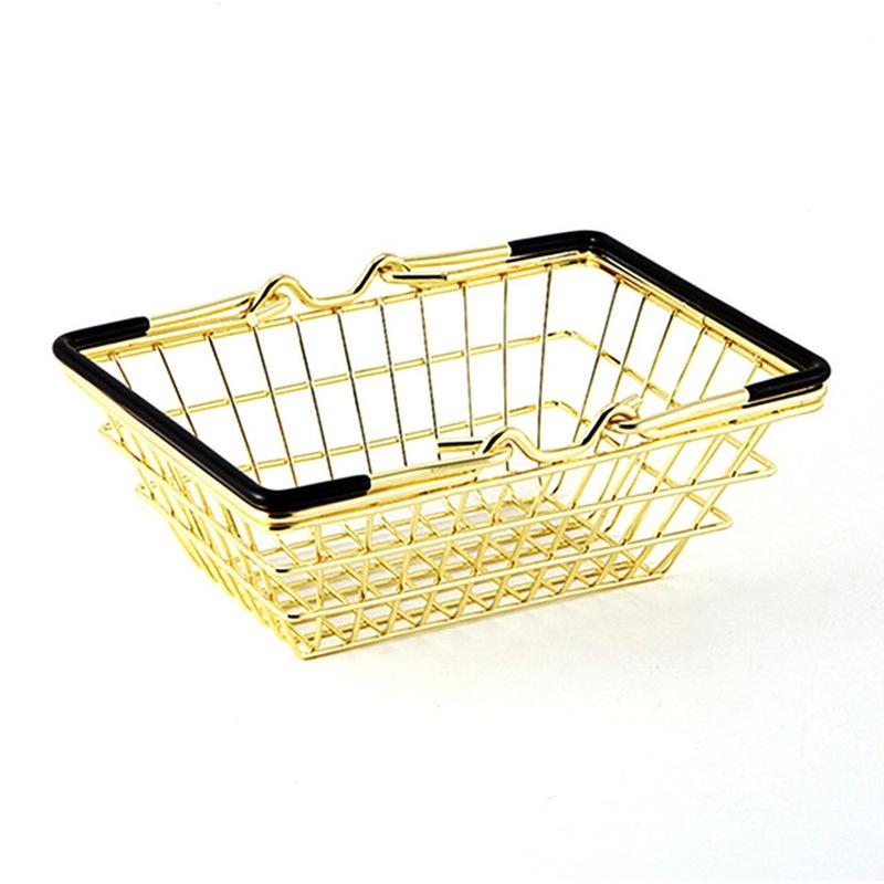 Mini Metall Aufbewahrungskorb Schmuck Organizer Korb Schreibtisch Kosmetik Display Rahmen Foto Requisiten