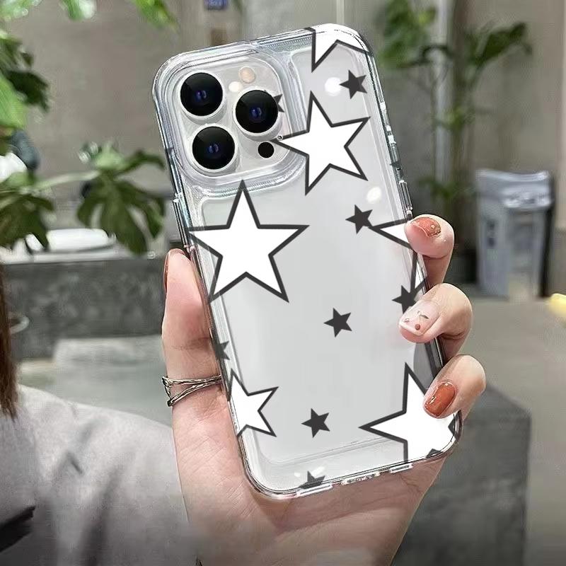 Creative Black and White Stars Phone Case For Xiaomi Mi 17 Pro 15 14 13 12 11 Lite 5G Mi 15 T Pro 14T 13T 12T Clear Bumper Cover