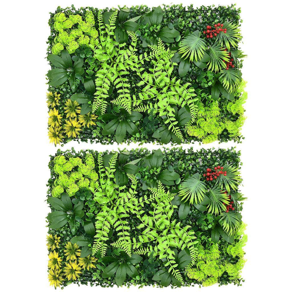 DIY Artificial Plant Wall Panel Plastic Hanging Grass Backdrop Wall Panel Outdoor Artificial Privacy Fence Screen For Home Garde