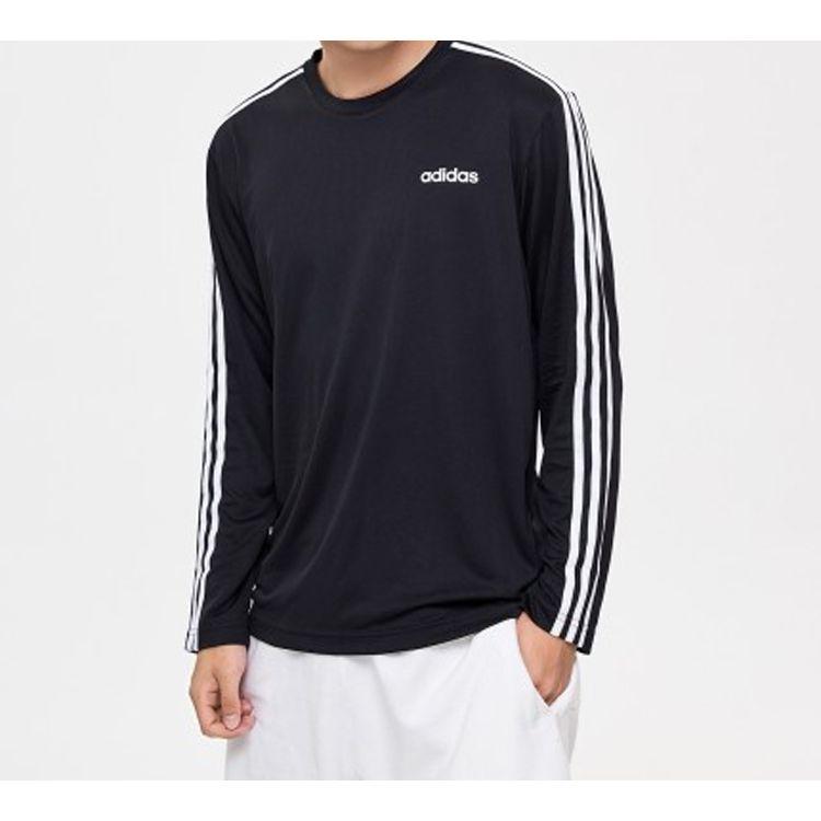 Adidas D2M 3-Stripes Long Sleeve Tee Men Tops Black EI5647