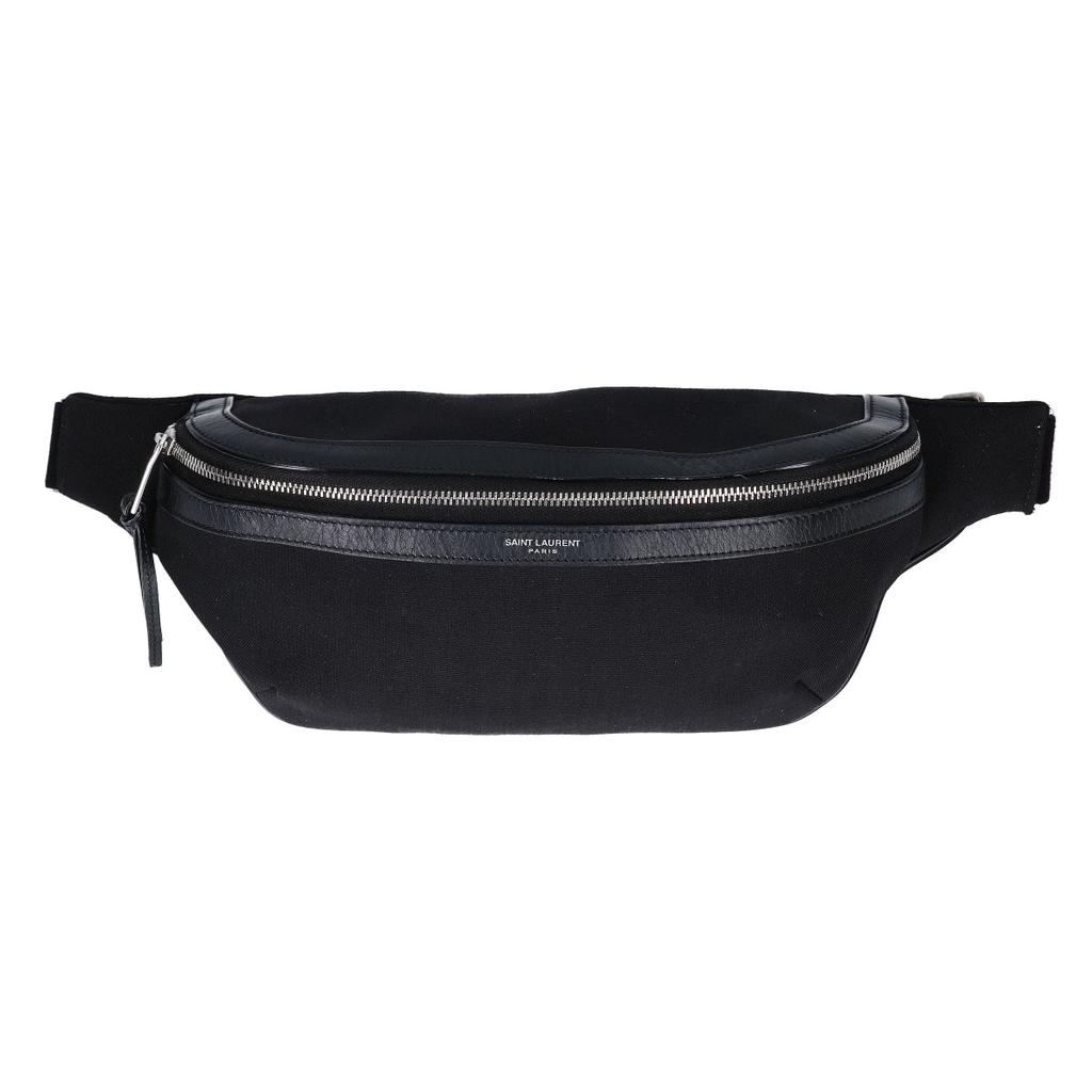 SAINT LAURENT PARIS [Excellent Condition] 557831 Canvas/Leather Belt Bag Waist bag blackUsed