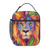 Bunte Löwendruck-Isolierte Lunchtasche für Damen Kinder Tragbare Lebensmittelboxen Thermische Lunchbox Tragetasche