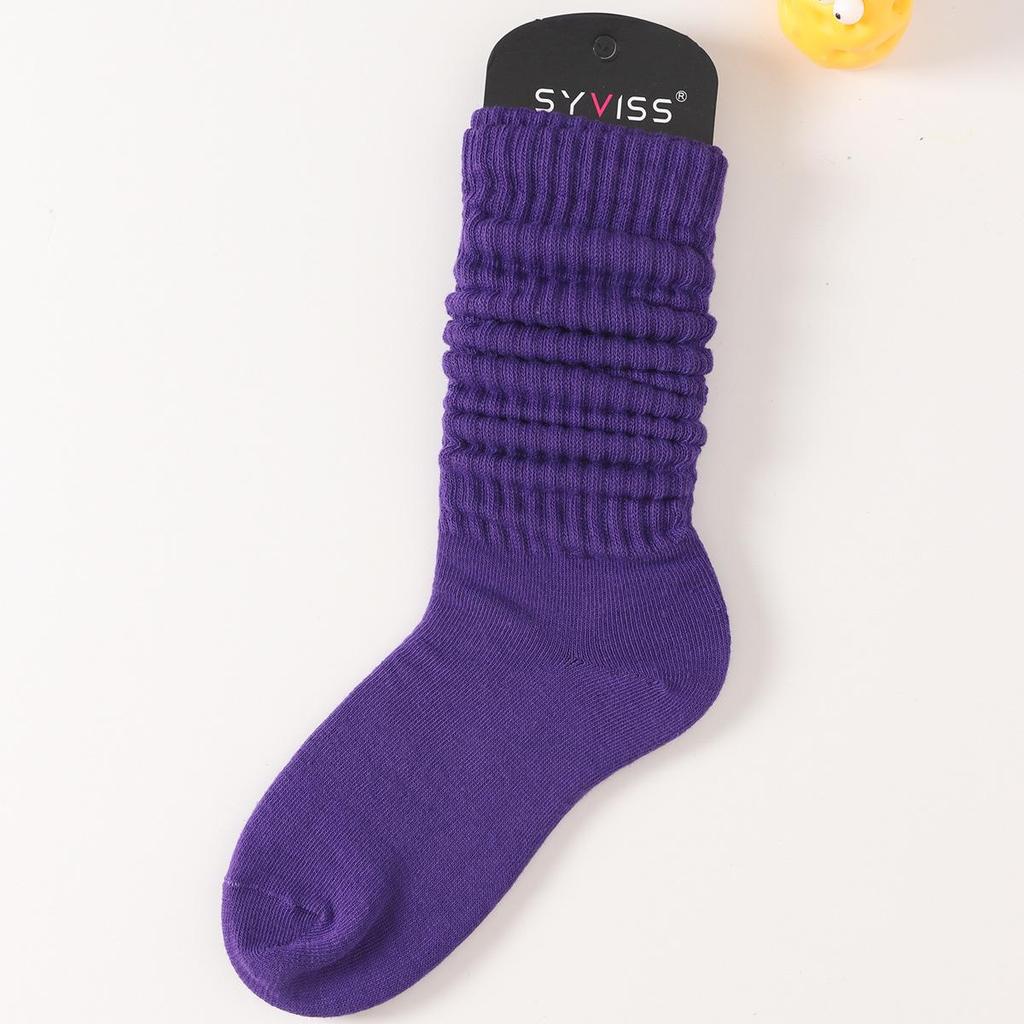 SYVISS Unisex Solid Color Scrunch Socks - Long Warm Leg Warmers, Slouch & Bubble Styles for Men and Women.
