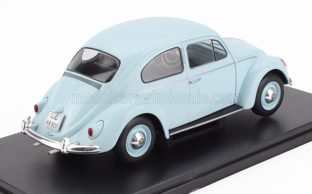 Volkswagen Beetle 1200 1960 (Light Blue) 1/24 Scale Diecast Model Car with Plastic Case [Imported]