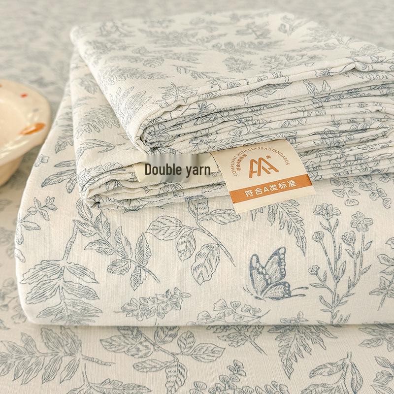 Class A Double Layer Gauze Bedding: Single Cotton Bed Sheet & Duvet Cover Set for Dorm Rooms