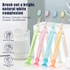 Extra-Long Brush Head Antibacterial Soft Bristle Toothbrush With Non-Slip Handle And Suction Cup Base Upright Design