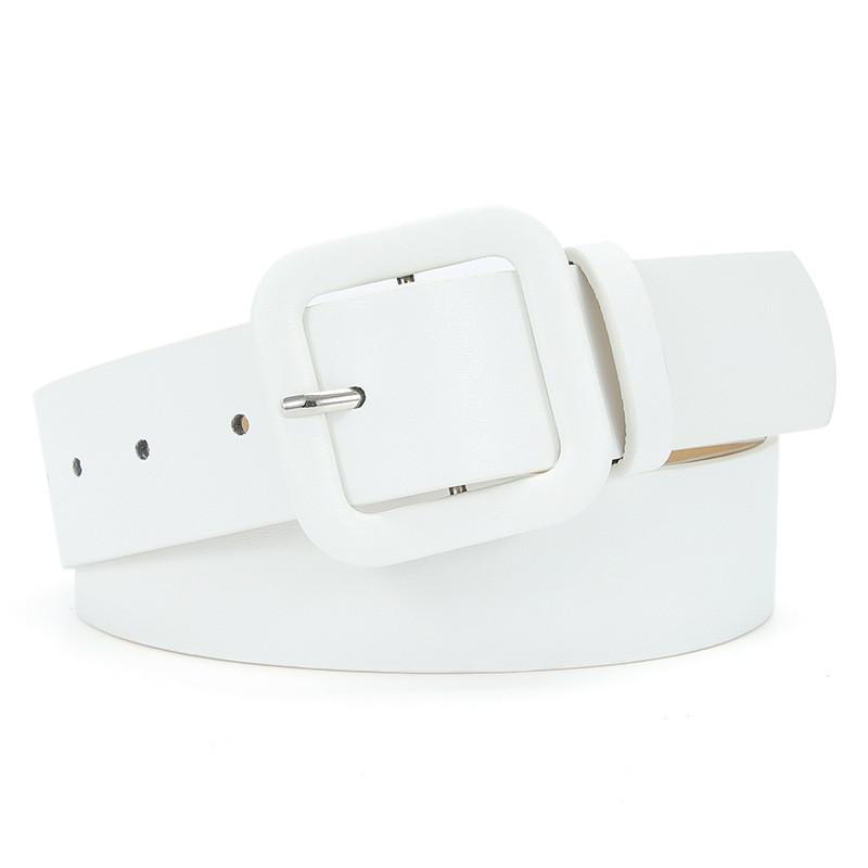 Stylish Minimalist Women's Pu Leather Candy Color Belt With Square Buckle For Dresses