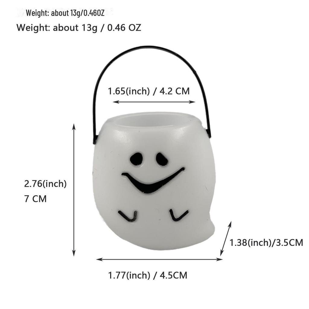 Halloween Pumpkin & Ghost Buckets: Witch, Purple Pumpkin, Skull Decorations