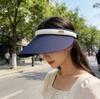 Headband-style wide-brim sun-protection ice silk open-top hat for women, summer UV protection sunshade hat, outdoor cycling sun hat