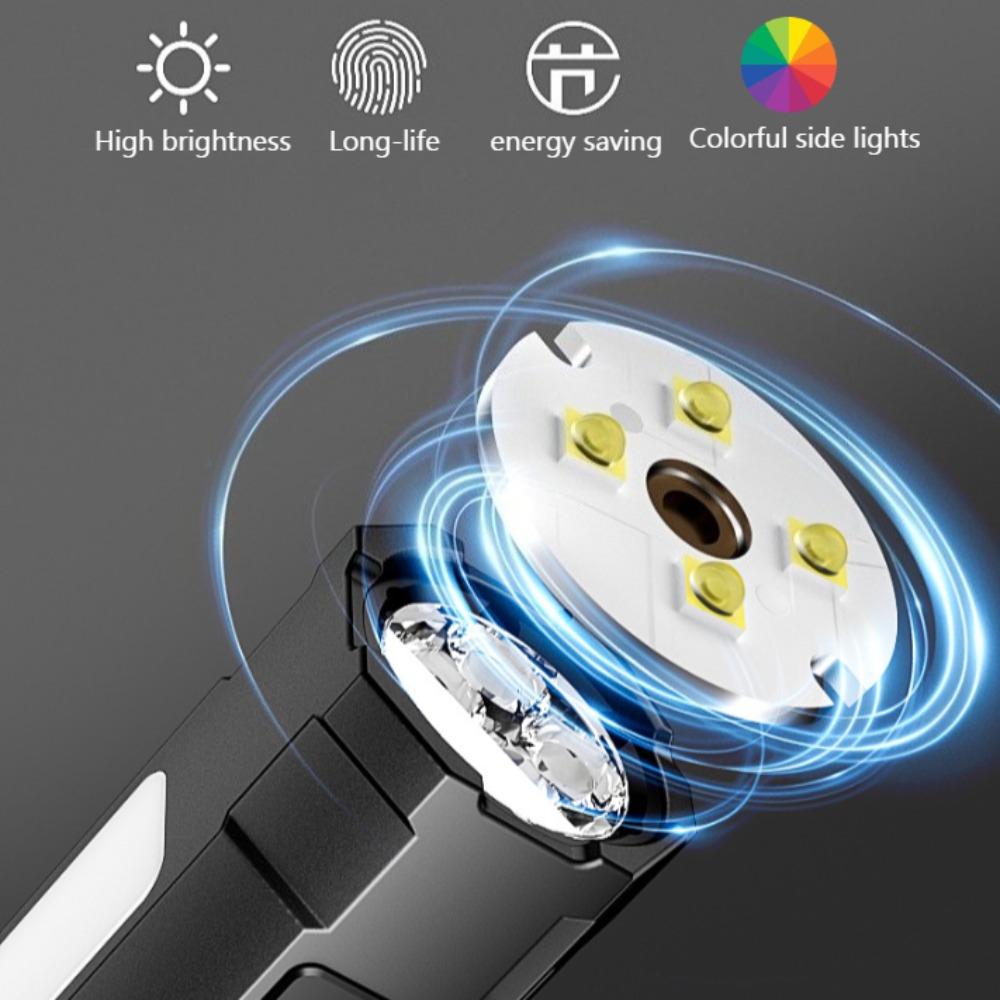 Wiederaufladbare Magnetische Taschenlampe mit RGB-Licht & Infrarotlaser, Taschenlampe aus Aluminiumlegierung für Arbeit, Reparatur & Outdoor-Einsatz