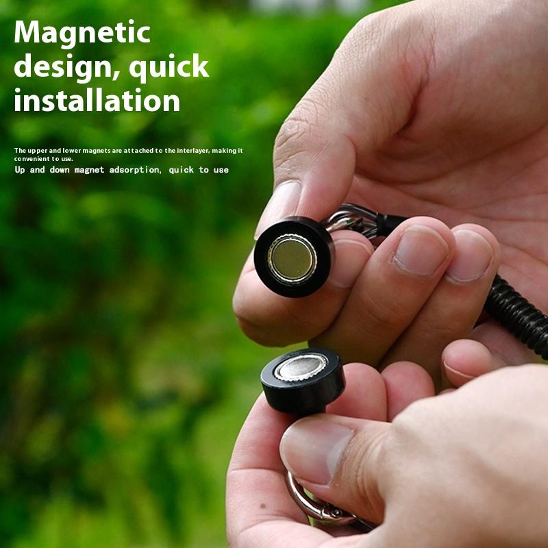 Fishing Magnetic Net Release Holder With Lanyard Fly Fishing Tool Strong Magnet Carabiner Key Chain Elastic Coil Stretch Tether
