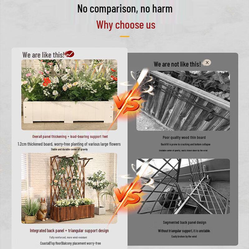 Lion Search Anti-Corrosion Wood Garden Trellis Planter Box