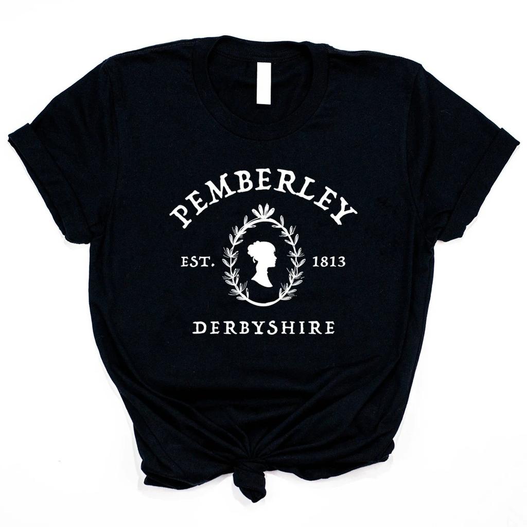 Jane Austen Shirt Pride and Prejudice T-Shirt Pemberley Shirts Book Lover Tees Vintage Feminist Tops