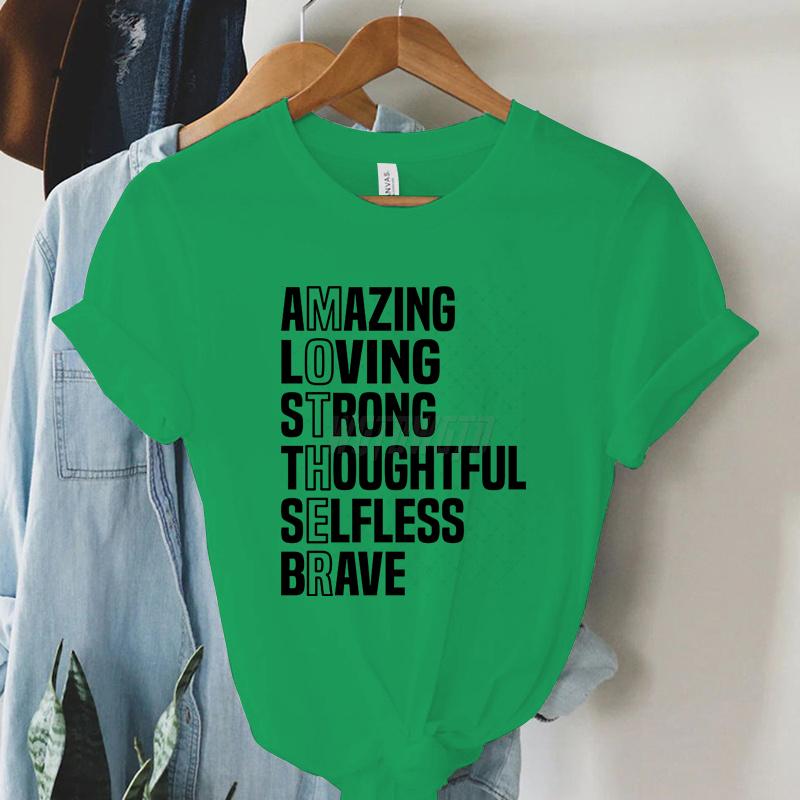 Mother Inspirational Quote Graphic T Shirts Gift for Mom Short Sleeve Tee Mom Life Tee Shirt Letter Print Mother’s Day T-shirts